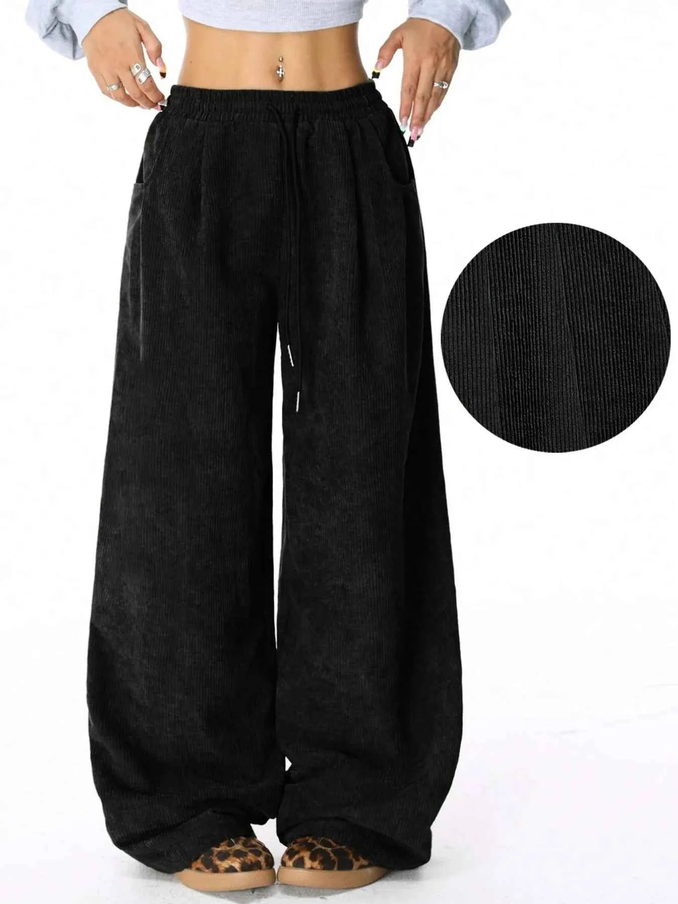 Drawstring Wide Leg Pants