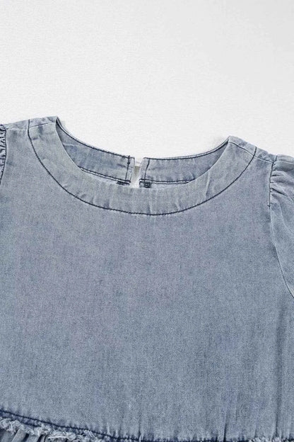 Vintage Wash Denim Dress with Pockets