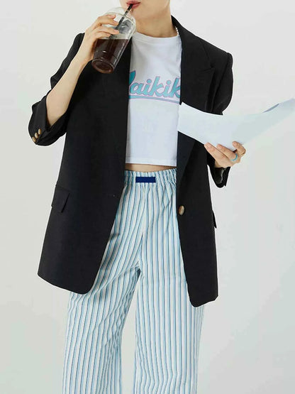 Elastic Waist Wide Leg Pants