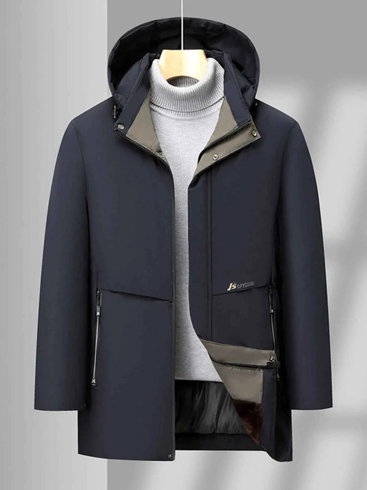 Men's Plus Size Thermal Lining Hooded Winter Coat