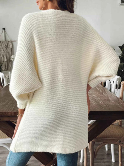 Open Front Drop Shoulder Cardigan