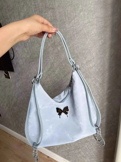 Butterfly Decor Convertible Shoulder Bag