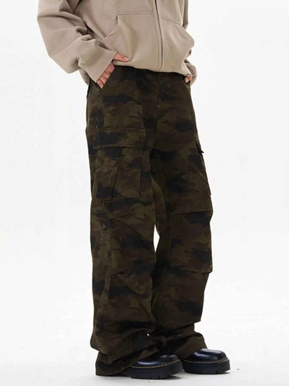 Men's Camouflage Wide Leg Cargo Pants