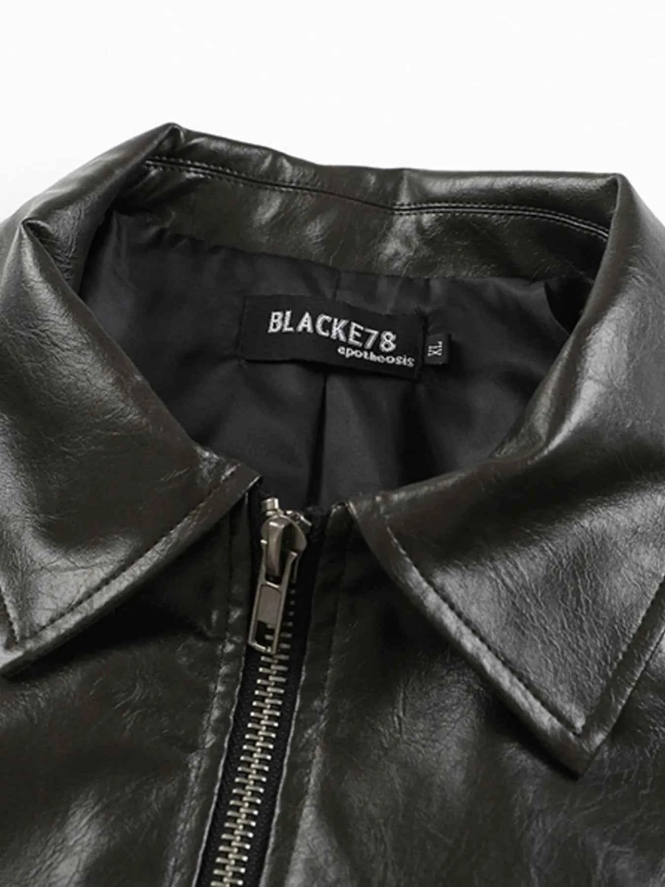 Men's Zip Up Leather Jacket