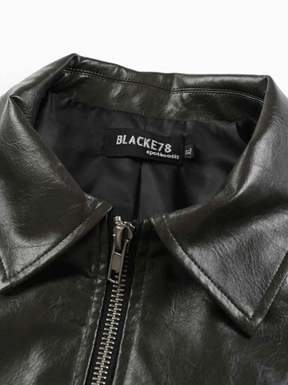 Men's Zip Up Leather Jacket