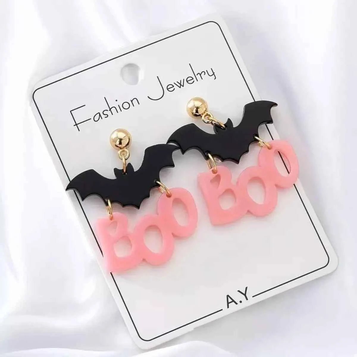 Halloween Bat Boo Dangle Earrings