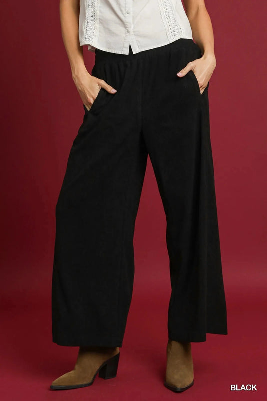 Umgee Wide-Leg Corduroy Pants