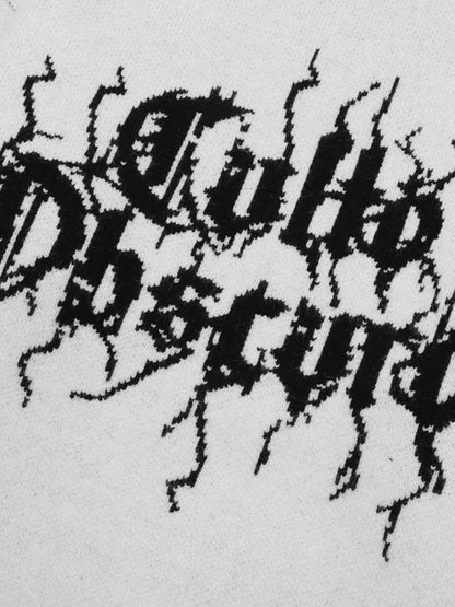 Men's Letter Round Neck Long Sleeve Sweater