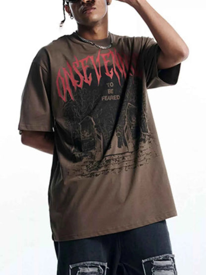 Men's Graphic Round Neck Short Sleeve T-Shirt