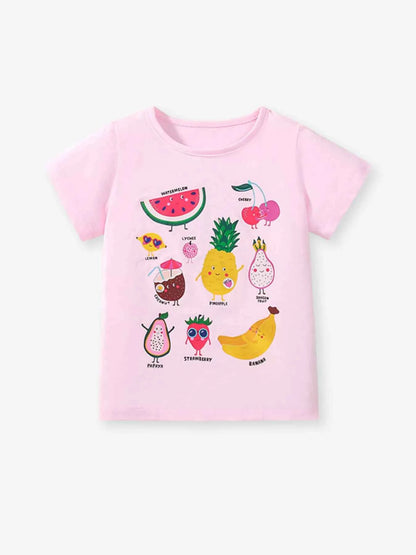 Children's Fruit Print Short Sleeve T-Shirt