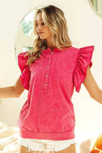 BiBi Mineral Washed Terry Top