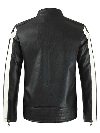 Men's Plus Size Contrast Zip Up Long Sleeve Jacket