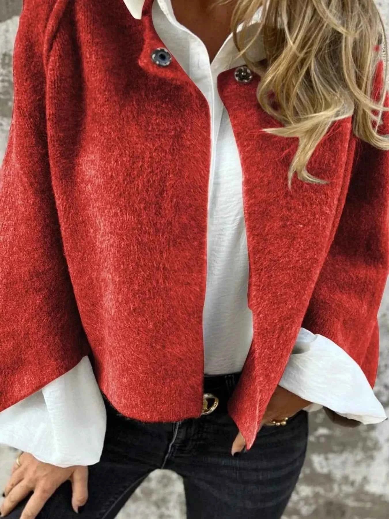 Full Size Dropped Shoulder Fuzzy Knit Cardigan Plus Size