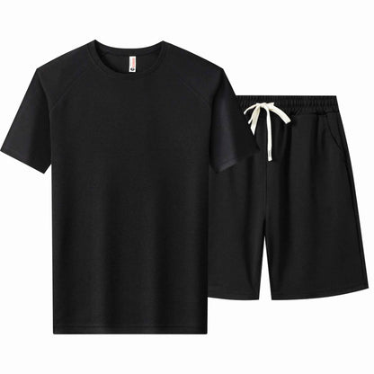 Men's Plus Size Short Sleeve Top and Shorts Set