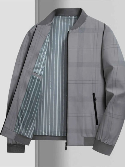 Men's Plus Size Zip Up Long Sleeve Jacket