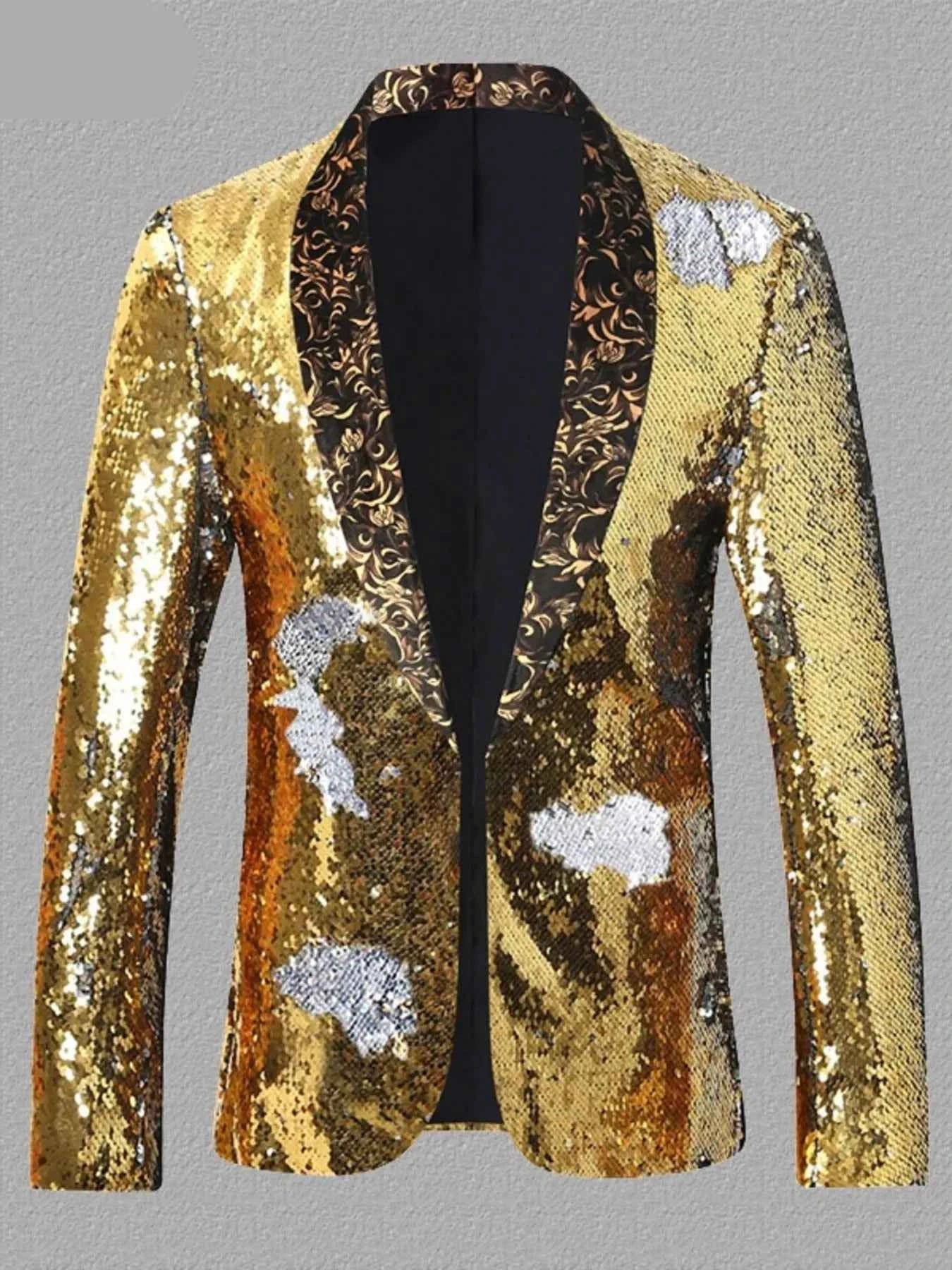 Men's Sequin Long Sleeve Blazer