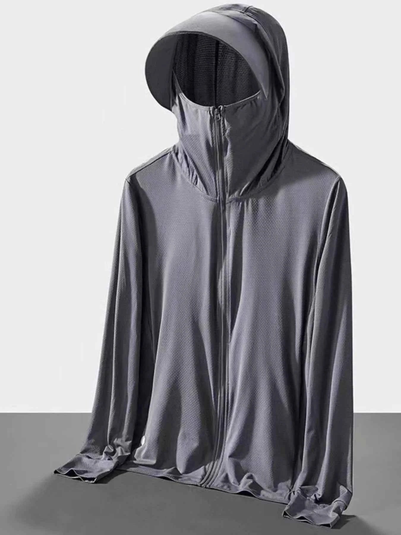 Men's Plus Size Hooded Performance Jacket with Face Shield