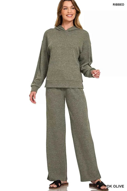 Zenana Ribbed Drawstring Lounge Pants