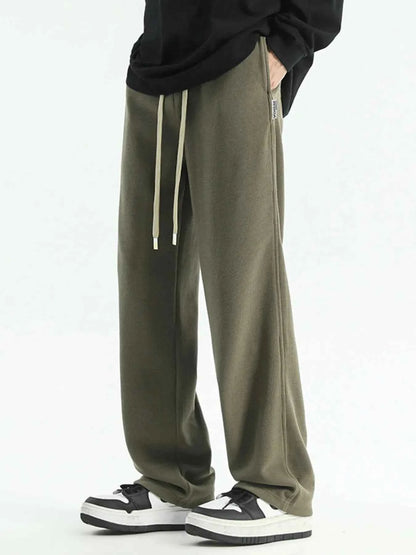 Men's Full Size Relaxed Fit Drawstring Wide Leg Pants Plus Size