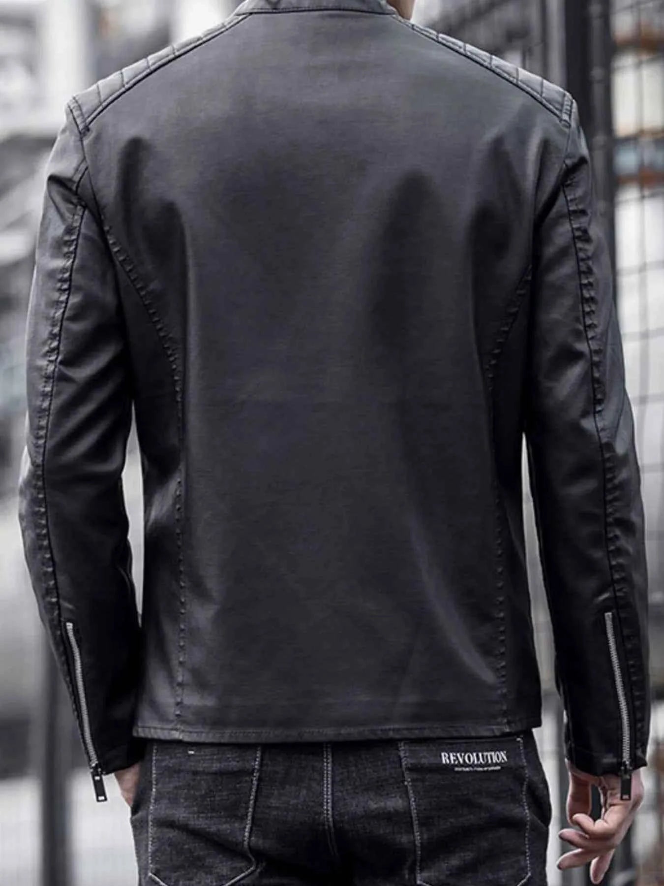 Men's Plus Size Zip Up Long Sleeve Jacket