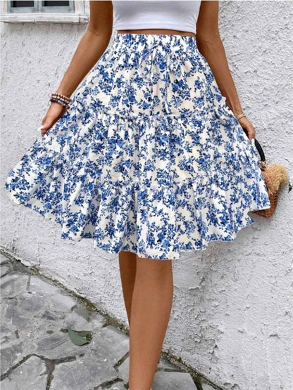 Floral Print Midi Skirt