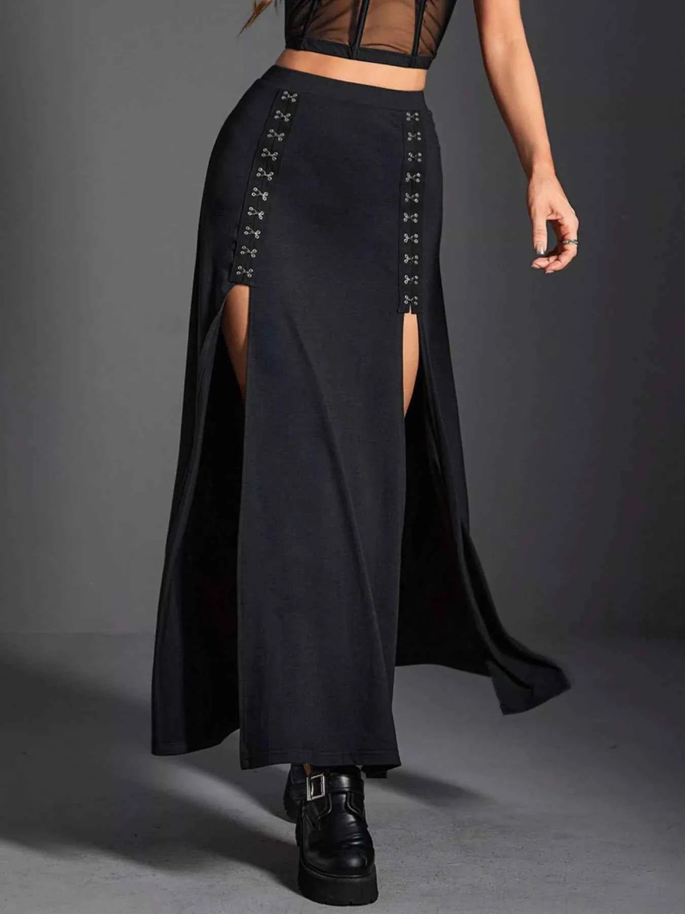 High Waist Slit Skirt
