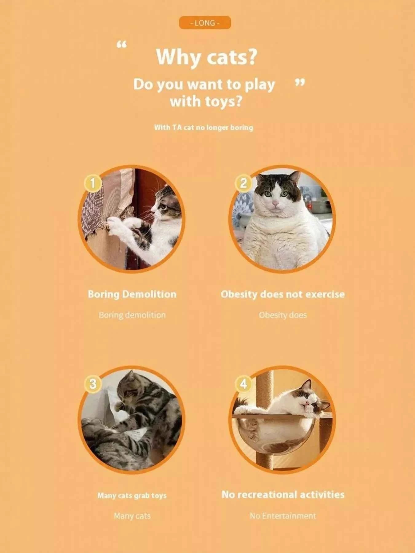 Interactive Self-Rotating Pet Teaser Toy