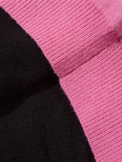 Men's Distressed Letter Round Neck Sweater