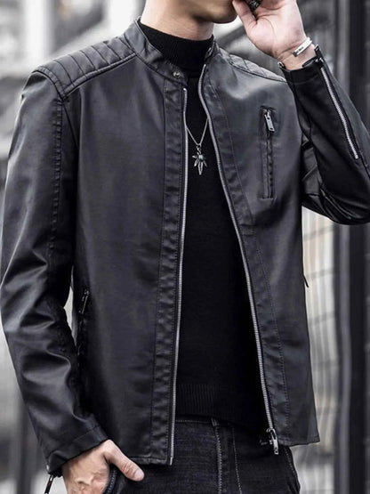 Men's Plus Size Zip Up Long Sleeve Jacket