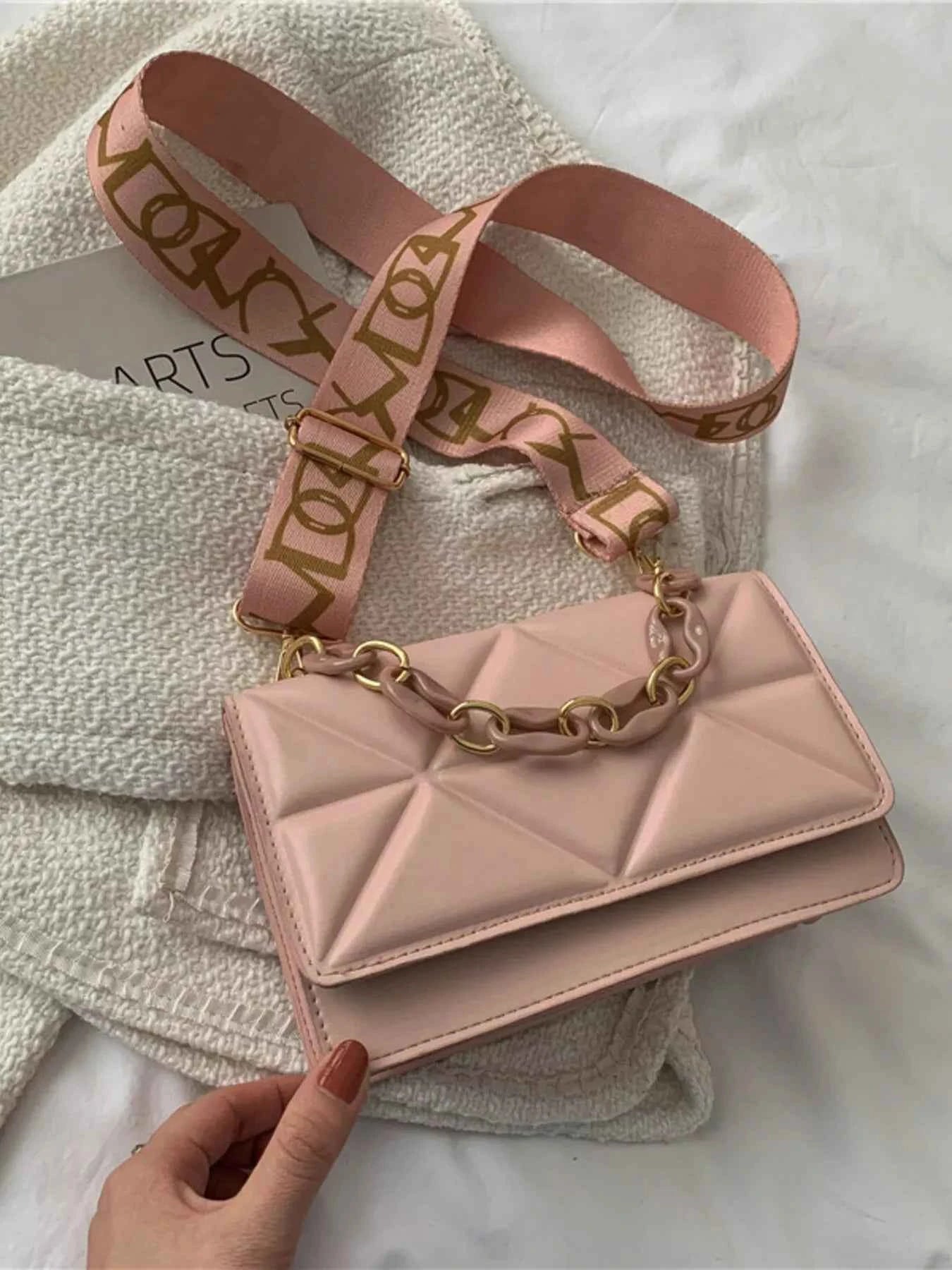 Quilted Adjustable Strap Crossbody Bag