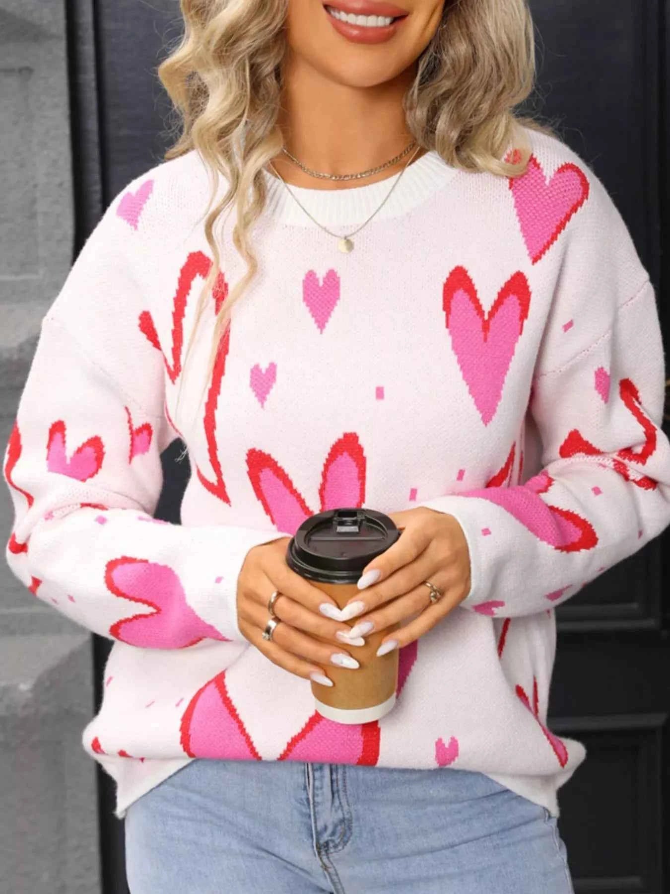 Valentine's Day Heart Crew Neck Sweater
