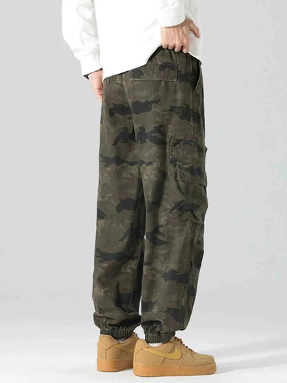 Men's Plus Size Camouflage Cargo Pants with Multi-Pocket