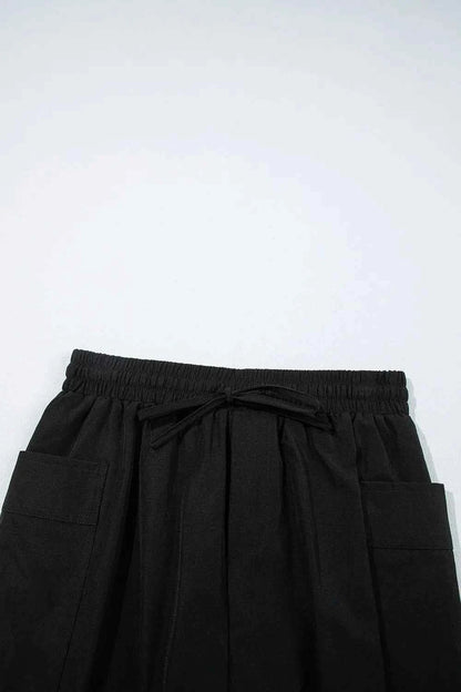 Cargo Pocket Elastic Waist Active Casual Skort