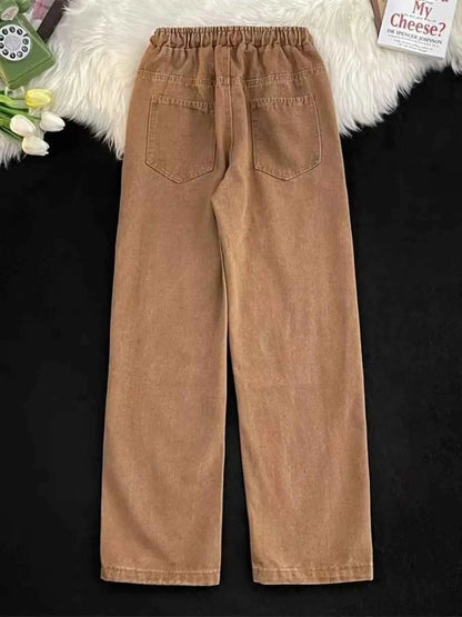 Men's Full Size Drawstring Wide Leg Jeans Plus Size