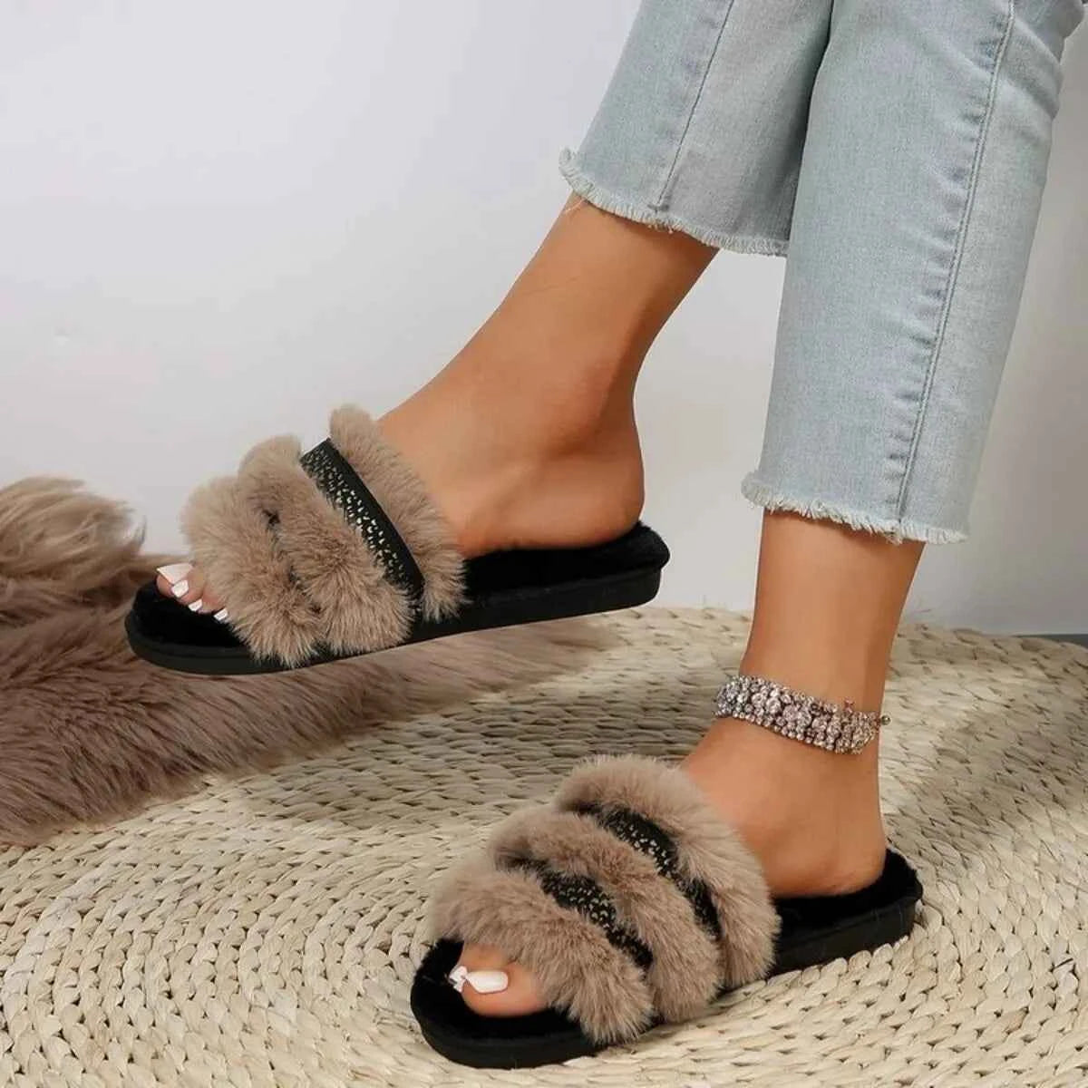 Open Toe Platform Slippers