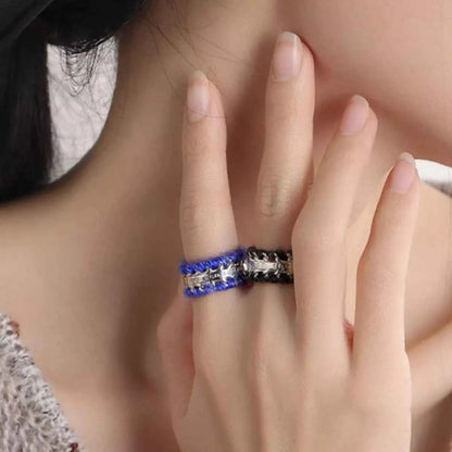 Brass Yarn-Wrapped Open Ring