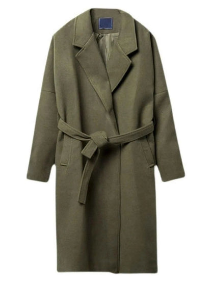 Men's Plus Size Lapel Collar Long Sleeve Longline Coat