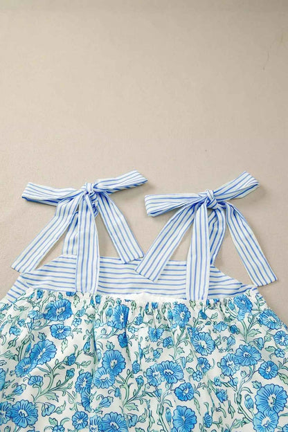 Floral Print Tie-Strap Mini Dress