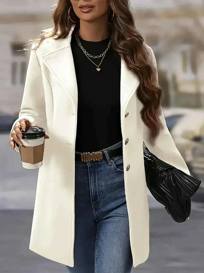 Single-Breasted Longline Blazer Coat