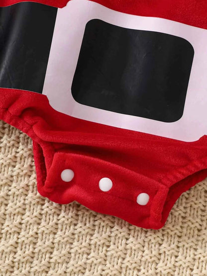 Children's Christmas Santa Claus Hooded One-Piece