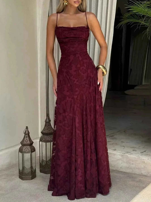 Lace Spaghetti Strap Maxi Dress