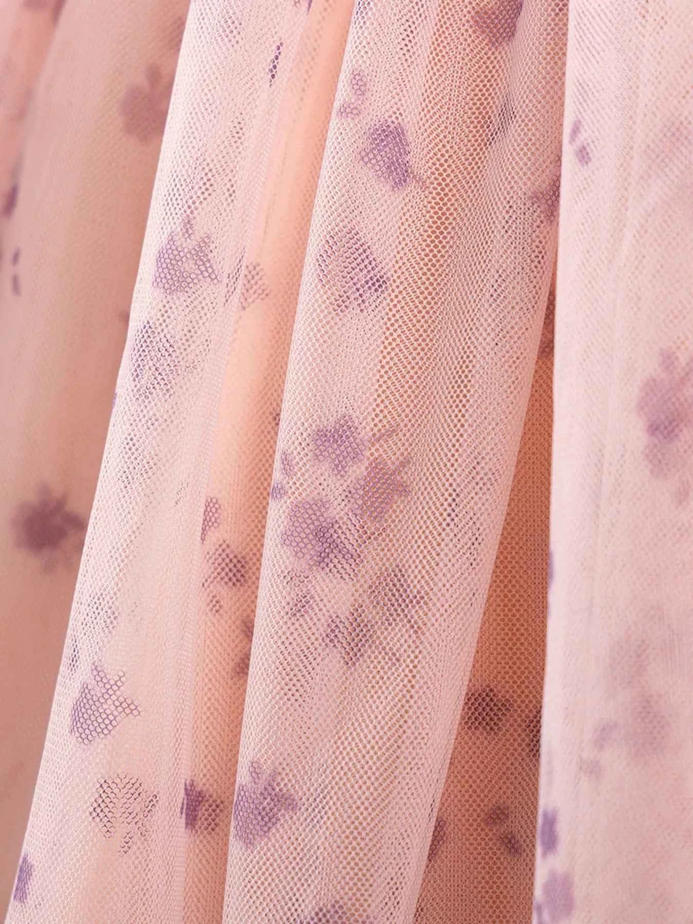 Children's Floral Bunny Applique Tulle Dress