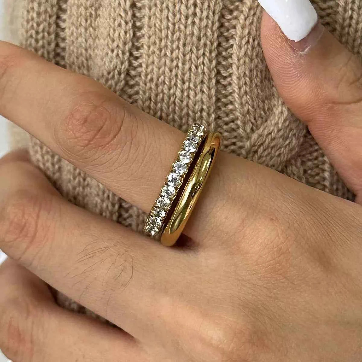 18K Gold-Plated Double Layered Ring
