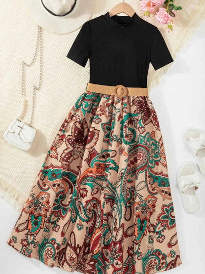 Children's Printed Short Sleeve Dress