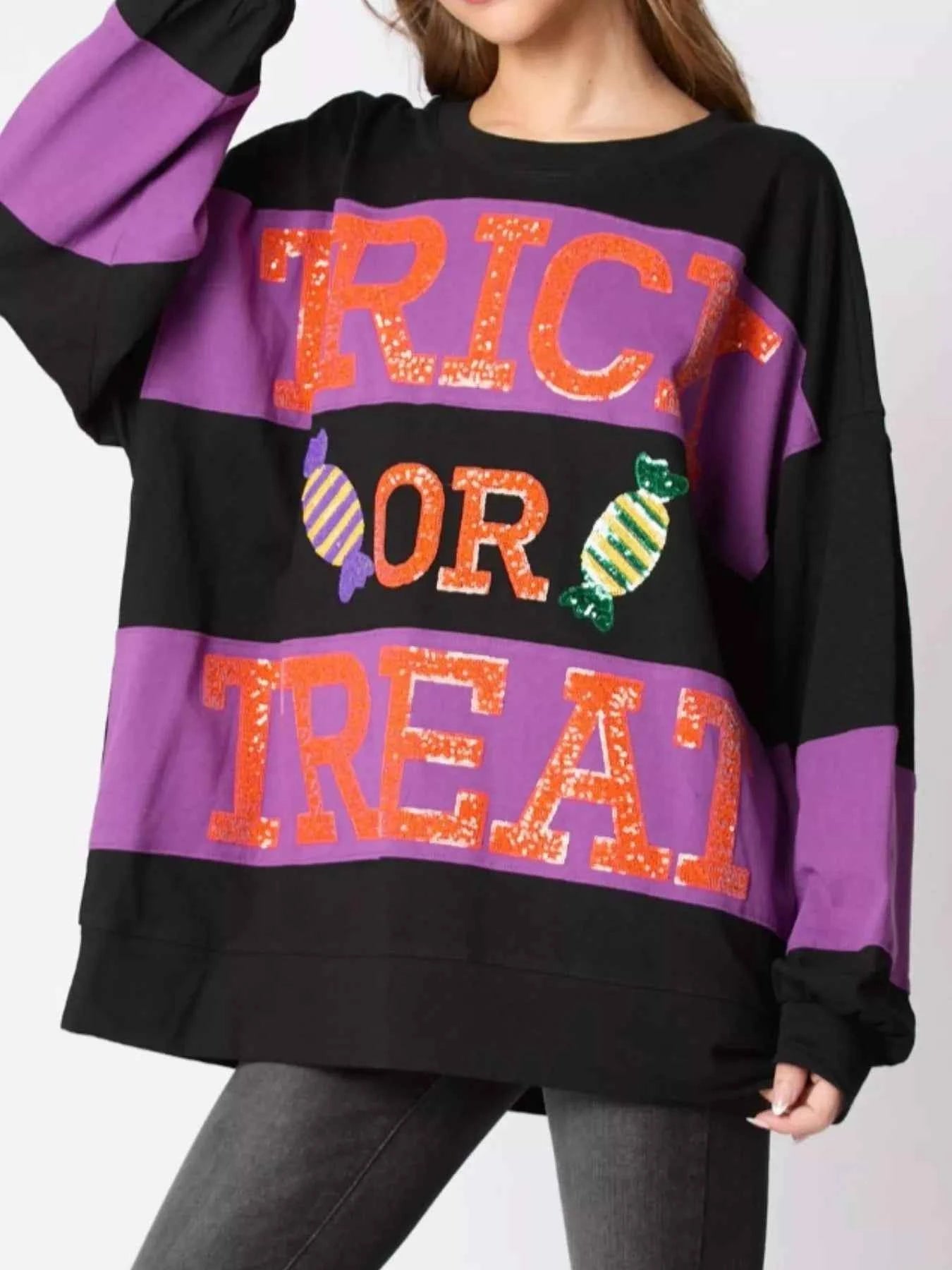 Halloween Trick Or Treat Sequin Sweatshirt