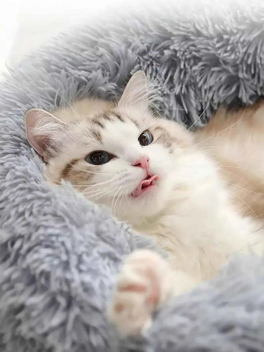 Fluffy Plush Donut Pet Nest