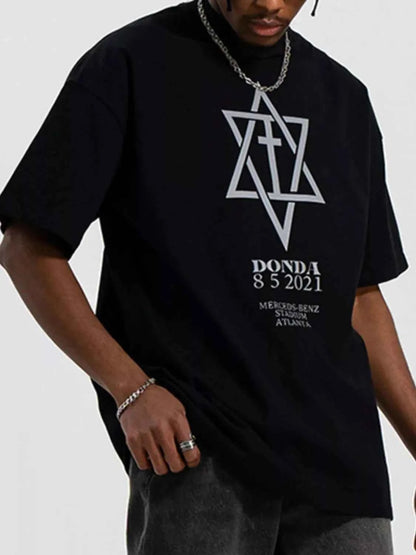 Men's Graphic Round Neck Half Sleeve T-Shirt