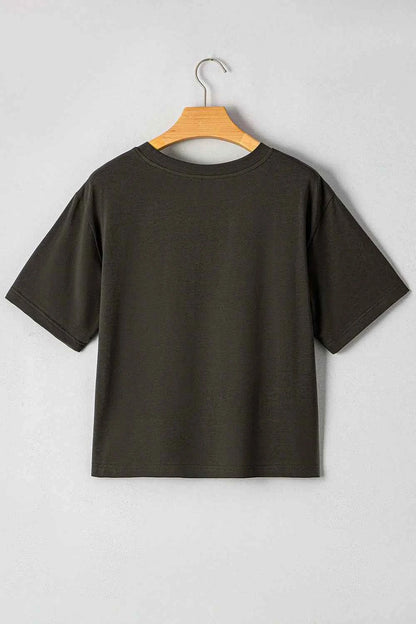 Bull Head Skull Round Neck Short Sleeve T Shirt