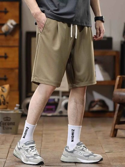 Men's Plus Size Casual Loose-Fit Drawstring Shorts