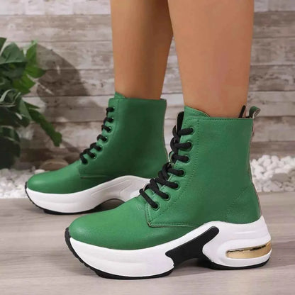 Lace Up Platform Ankle Boots